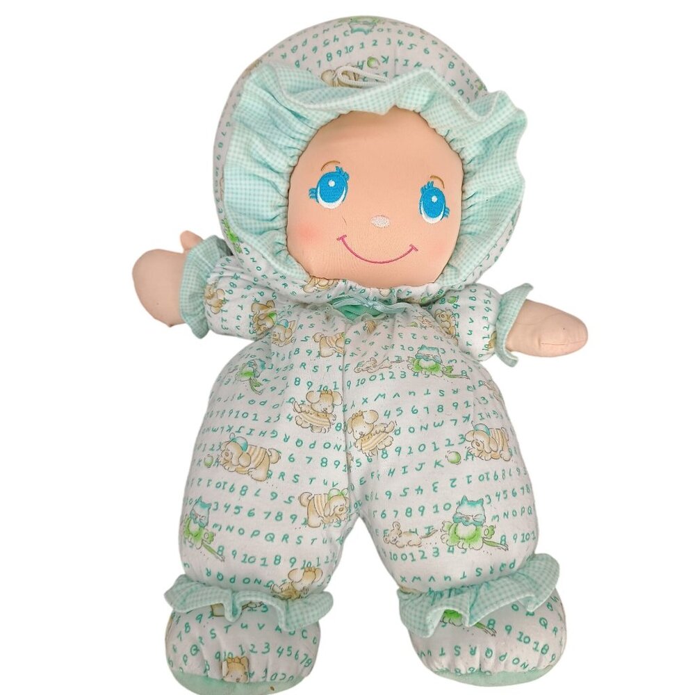 Vintage 1994 Well Made Toy Little Darlins Baby Doll Plush Stuffed Toy‎ W/ Bonnet